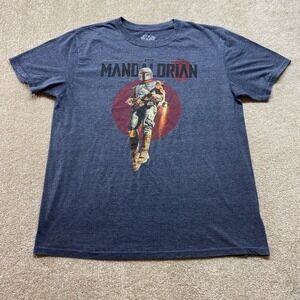 Star Wars The Mandalorian Shirt Mens‎ Large Gray Mad Engine Graphic Tee